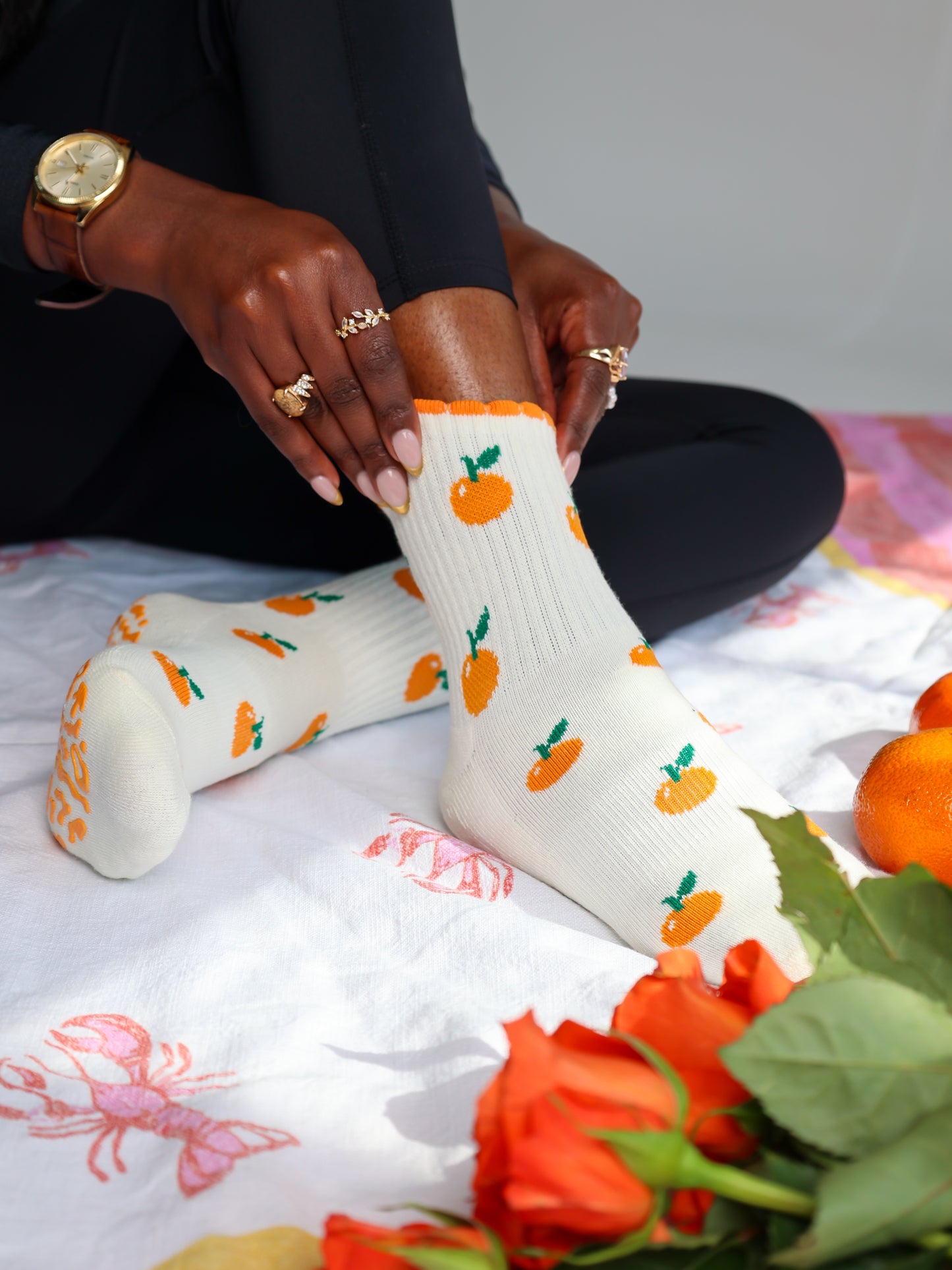 La Clémentine - Crew Grip Socks