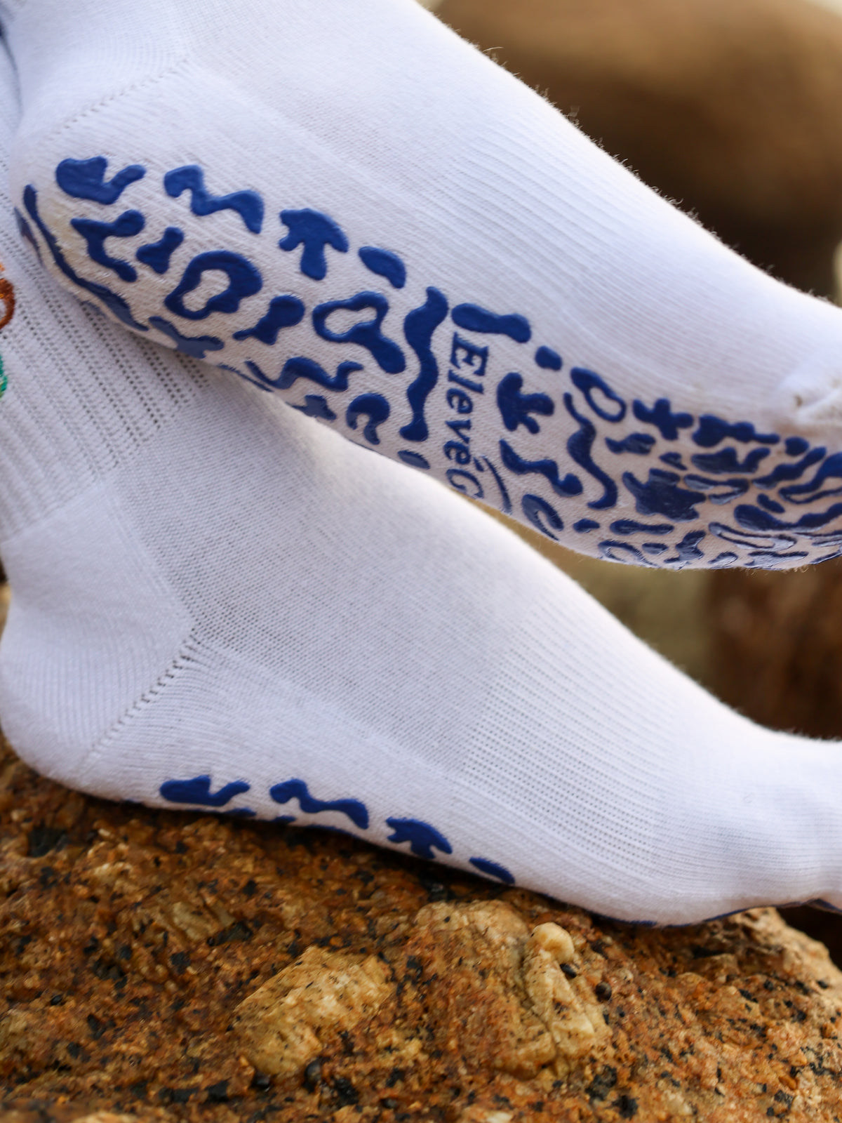 The Reef — Embroidered Cotton Grip Socks | Limited